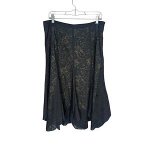 Vintage Maxi Skirt Size 14 Black Handkerchief Hem Lined Whimsigoth Fairy Grunge